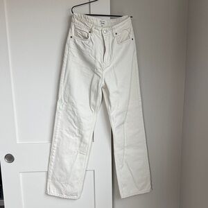 Reformation White Straight Leg Jeans